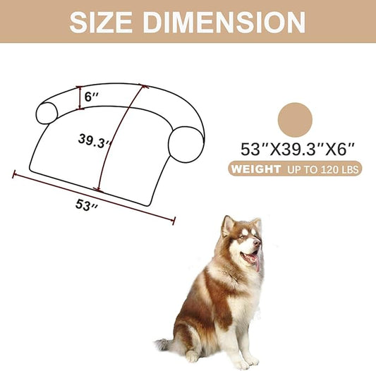 Tinaco Luxurious Calming Dogs/Cats Bed Mats, Dog Pad Washable Removable Couch Cover, Plush Long Fur Mat for Pets, Waterproof Lining, Perfect for Small, Medium and Large Dogs and Cats (Beige, 53"x39")