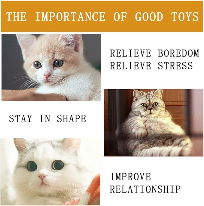 KuuGuu 24 PCS Cat Worm Toy Replacement Teaser with Bell Refills Indoor Cat's Interactive Wand and Catch Wand Soft Squiggly Worm Teaser Refills Attachment Interactive Catch Toy Accessories (6 Color)