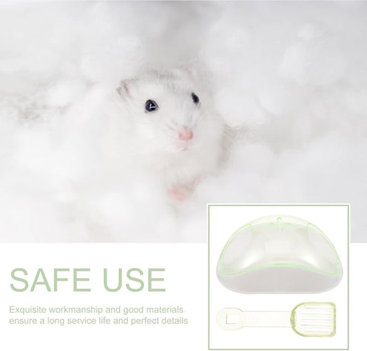 Ipetboom 1set Hamster Sand Bath Container Durable Hamster Bathtub for Small Pets for Guinea Pigs Gerbils Easy to Clean for Bathing Playtime Scoop Included