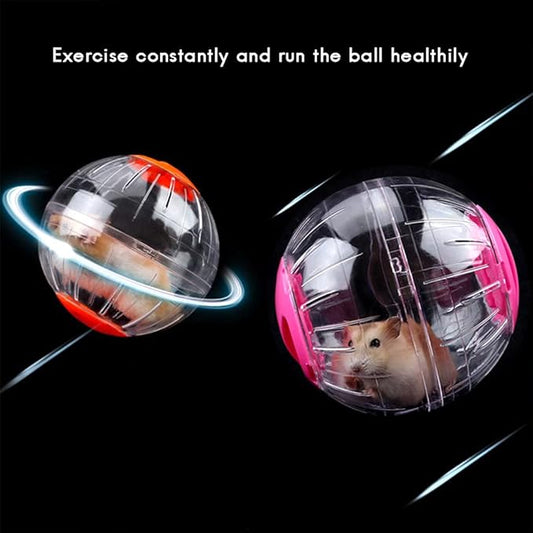 Hamster Exercise Ball Silent Hamster Wheel Small Animals Transparent Ball for Dwar Rat Relieves Boredom and Increases Activity (4.8 inch, Pink)