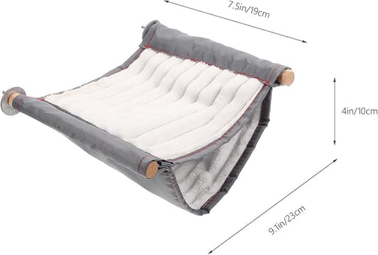 HOMSFOU Large White Hamster Hanging Hammock Bed for Small Animals, Removable Warm Fleece Pet Cage Hammock Suitable for Guinea Pigs, Chinchillas, and Squirrels, Indoor Hanging Small Animal