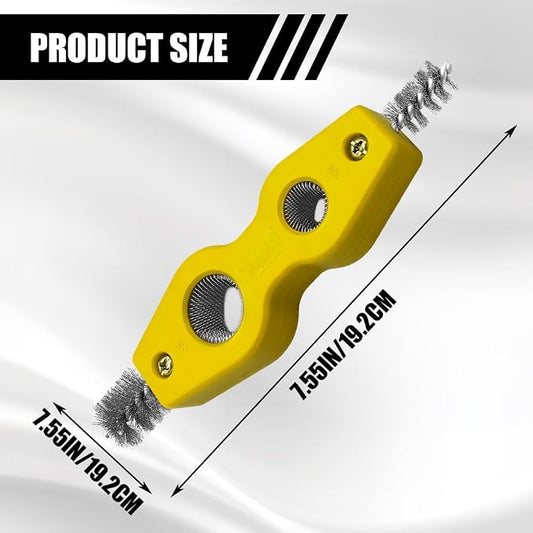 4 in 1 Car Battery Cleaning Brush, Battery Terminal Cleaner, Anti-Rust Auto Battery Cleaner Brush Tool with Steel Wire, Vehicle Battery Terminals Machine Parts Cleaning Tool for Cars (Yellow)