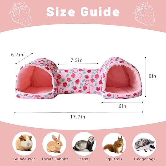 Guinea Pig Hideout Tunnel,Hamster Bed Small Animal Hideaway Tube House for Rat Mice Parrot Chinchilla Hedgehog Flying Squirrel Resting Sleeping Playing Washable Warm Bed Plush Nest Habitats
