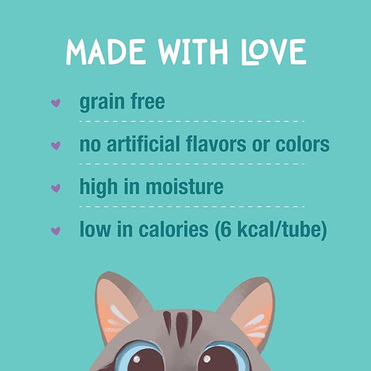 LOVE, NALA Digestive Health Chicken + Prebiotic Mousse Cat Treats – Lickable Squeeze-Up Puree, Topper or Treat – Grain-Free, 4 Pack – Human-Grade Protein, Non-GMO, No Artificial Additives