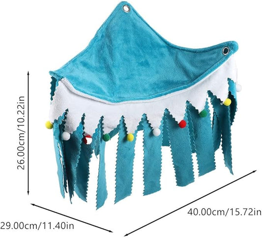 FAVOMOTO Guinea Pig Hideaway and Hamster Cage Hideout Small Corner Tent with Tassels, Soft Fabric Hammock for Rabbits, Small Pets Resting Shelter, Green