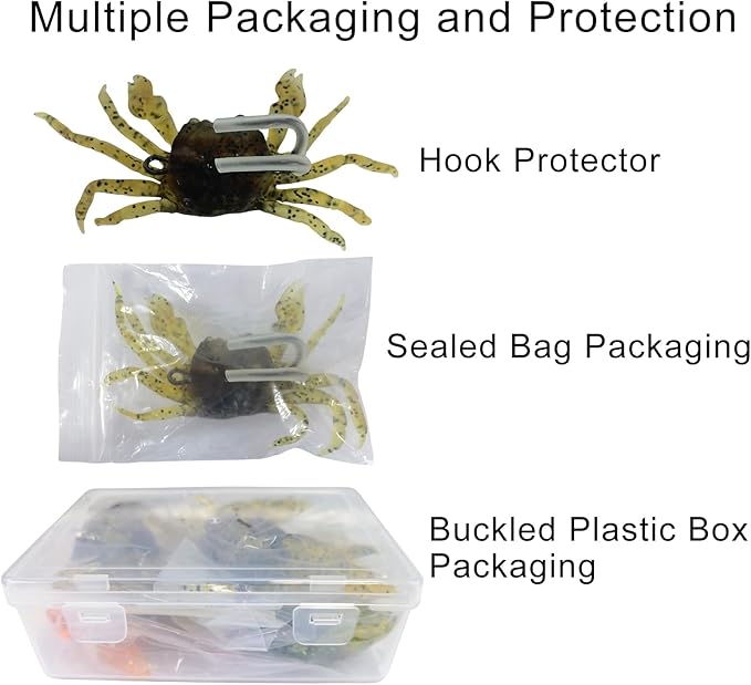 Saltwater Fishing Lures with Sharp Hooks, 3 Colors Crab Bait Soft Swimbait Stuff, Fish Bites Saltwater Bait