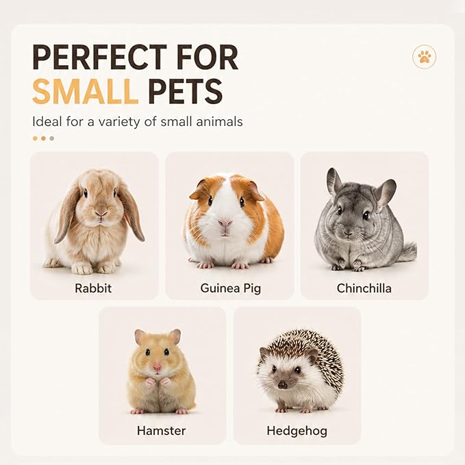 GPY Automatic Hanging Rabbit Feeder for Cages, 44oz Large Capacity Pet Food Dispenser, Bunny Feeder Guinea Pig Hedgehog Ferret Puppy Food Dispenser Small Animal Automatic Feeders(Feeder only, Yellow