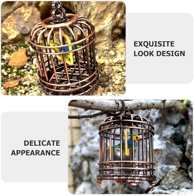 BESTonZON Mini Birdcage Ornament 1 12 Scale Small Dollhouse Bird Cage Tiny House Decoration for Miniature Gardens and Toy Accessories