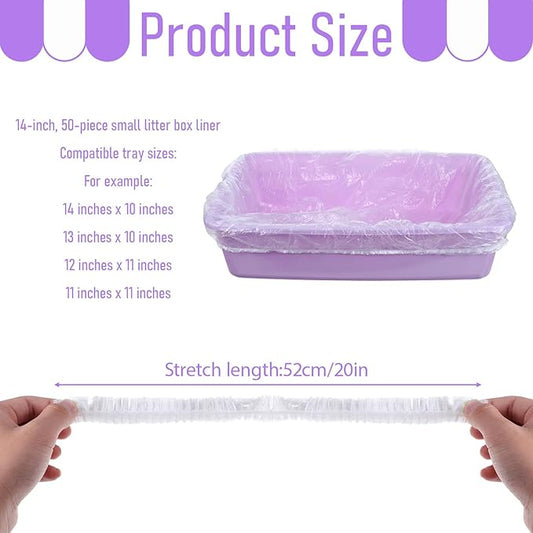 50 Pcs Disposable Cage Liners, Rabbit Litter Box Liners Small Animal Leak Proof Toilet Film Guinea Pig Cage Toilet Liner Plastic Litter Box Liner for Rabbits, Guinea Pigs, Chinchillas, Hedgehogs, Bird