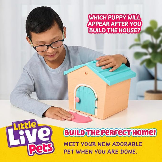 Little Live Pets My Puppy's Home Mini Playset, Orange, Play Dog with Building Dog House Toys, Customizable Puppy Plush Toy for Kids of Ages 5+