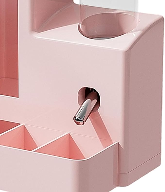 Gralara 3 in 1 Hamster Automatic Feeder Container Accessories Bowl Feeding Station Dispenser for Ferrets Patio Small Animal Terrace, Pink 80ml Bottle