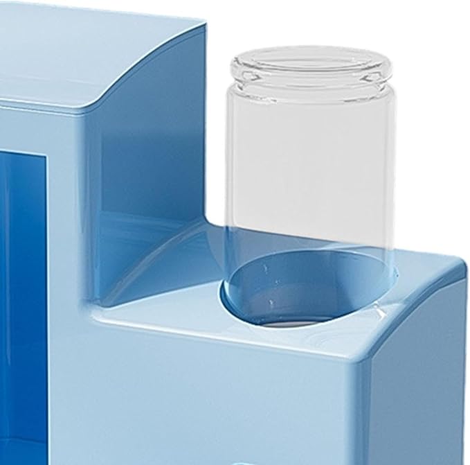 3 in 1 Hamster Automatic Feeder Dispenser Easy to Clean Container Feeding Station for Home Ferrets Bunny Small Animal Patio, Blue 80ml Bottle