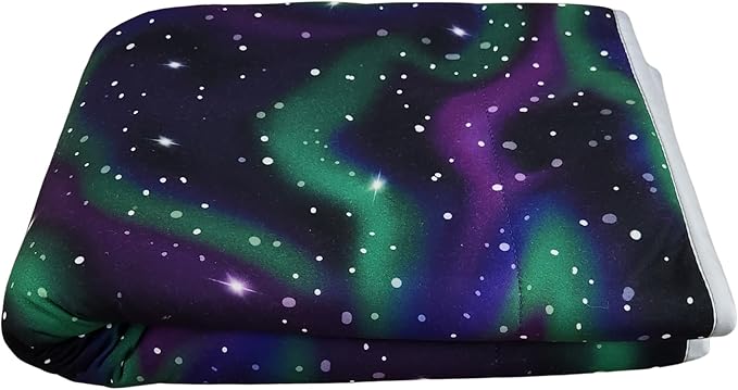 Tater Pets Guinea Pig Fleece Cage Liner - Tidy Mat - Lap Pad - Corner Pad - Absorbent - Machine Washable - for Guinea Pigs and Hedgehogs (Northern Lights, Tidy Mat 14"x14")
