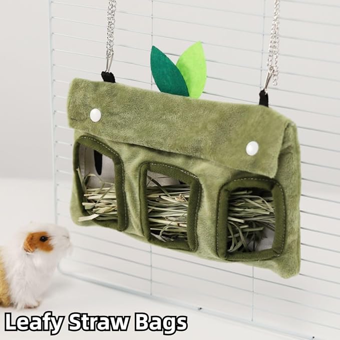 Rabbit Hay Feeder Bag, Guinea Pig Hay Feeder Storage,Sack Hay Bag Feeding Bag Hay Feeder Storage for Chinchilla Hamsters Rabbit Guinea Pig Small Animals