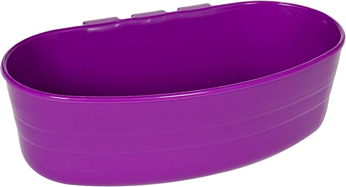 Pet Lodge® Plastic Cage Cup | Bunny Cage Cup | Feeder & Waterer for Small Animals | Mountable Hooks for Any Wire Type | Durable Plastic | 1 Pint | Purple