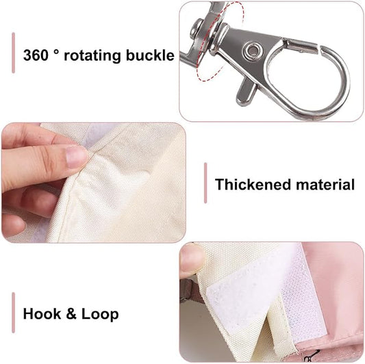 DONGKER Rabbit Hay Feeder Bag,Polyester Hay Feeding Storage Bag with 2 Hooks Foldable for Chinchilla Hamsters Rabbit Guinea Pig Small Animals