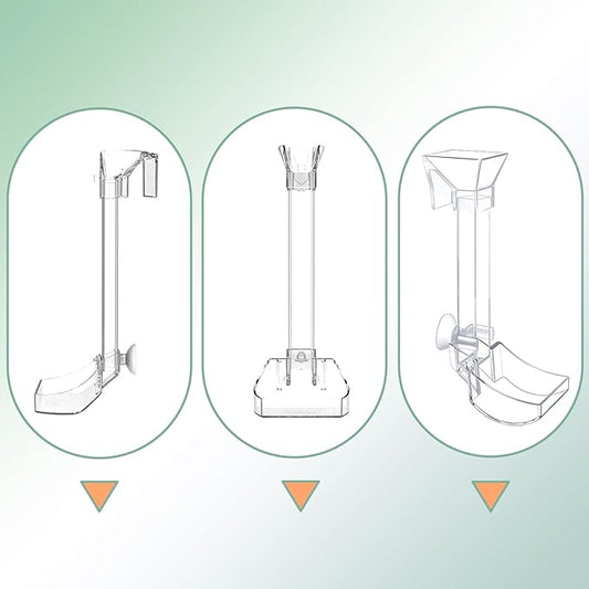 Aquarium Fish Shrimp Feeding Dish Set - Clear Feeder Tube and Dish With Cleaning Brush and Measuring Spoon for Shrimp - Prevents Food Scattering - Supplies for Small Fish