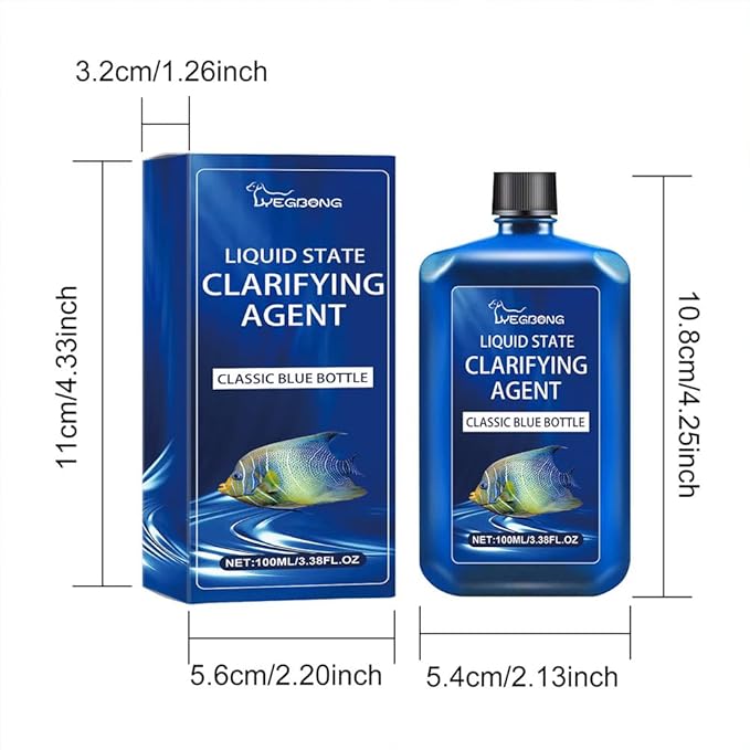 Fast-Acting Aquarium Water Clarifier, Clears Cloudy Fish Tank, Powerful Freshwater Aquarium Water Purification Clarifier, Liquid State Clarifying Agent, Safe & Gentle Formula (A+B)