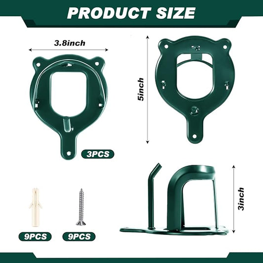 Dunzy 3 Counts Horse Bridle Rack Bracket Bridle Hooks Tack Storage Halter Hanger Metal Holder with Tubes and Screw for Horse Barn Supplies(Dark Green)