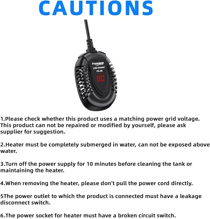 FREESEA Aquarium Fish Tank Heater: 75W Small Submersible Turtle Heater with Adjustable Temperature External Controller for Betta | Saltwater | Freshwater | 5-15 Gallon