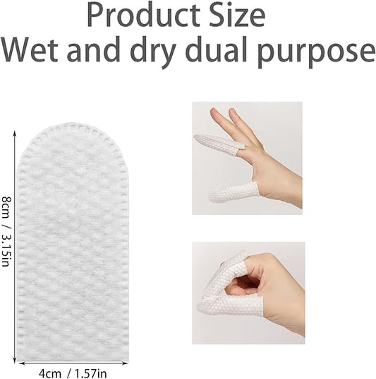 300 PCS Cotton Finger Cots, Finger Covers Protection for Finger Tips, Breathable, Sweat Resistant, and Wear-Resistant, and Injured Fingers,Ear Cleaning Finger Wipes for Dogs and Catss