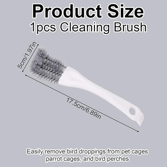 Bird Cage Cleaning Brush with Long Handle, Bird Cage Cleaner Durable Droppings Remover Tool Accessories for Pet Parrot Perches