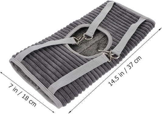 Small Pet Hanging Hammock Tunnel for Ferrets and Hamsters Grey Plush Warm Bed with Funny Tube Design Easy to Install Cage for Rest Play and Sleep