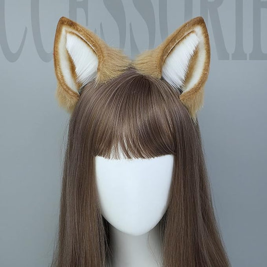 Faylay Women Dog Ear Headband Furry Animal Ear Hair Accessories