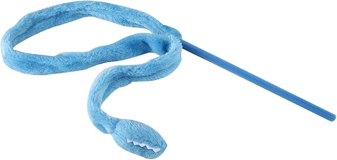 Cat Toy Snake, Serpentine Mint Cat Teasing Stick Enhance Bond with Cats, Pet Stress Relief and Interactive Toys (Blue)