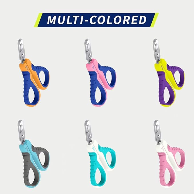 WePet Pet Nail Clippers U07.1, Professional Claw Trimmer, Bended Scissor Special for Cats, Kittens, Dogs, Puppies, Small Animals, Pink/Navy Blue