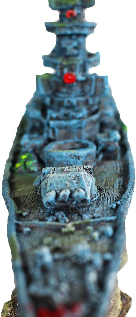 Penn-Plax Deco-Replicas Sunken Battleship Aquarium Decoration – Safe for Freshwater and Saltwater Fish Tanks – Medium