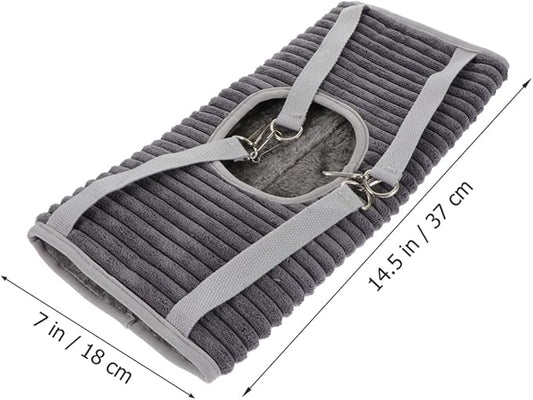 VICASKY Warm Plush Nest Ferret Hideout Nest Small Pet Hammock Hamster Hanging Tunnel Grey