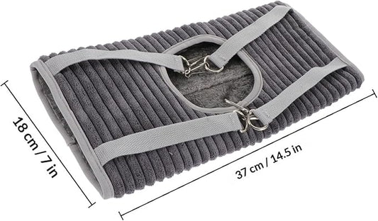Alasum Small Pet Tunnel Hammock Warm Plush Hanging Bed Grey for Ferret Hamster Guinea Pig Sleeping Hideout Cage