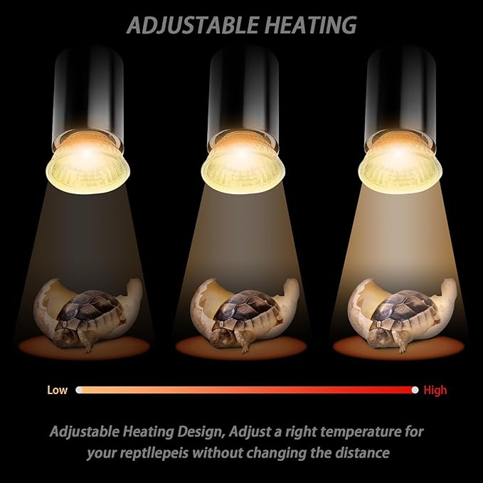 6-Pack 25W UVA Bulbs, Light Turtle Heat Lamp for Reptiles and Amphibian Tanks, Terrariums and Cages, Fit E26 Heat Reptile Lamp,Works with Various Lamp Fixtures