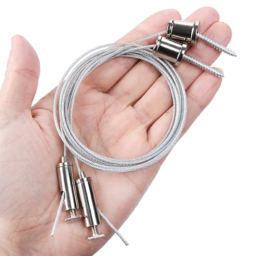 Ceiling Hanging Wire Cable Kit, 8 Sets LED Light Fixtures Hanging System Kit, Aquarium Light Hanging Kit, Adjustable Wire Rope for Panel, Pendant, Chandelier, Suspension Light Fixture