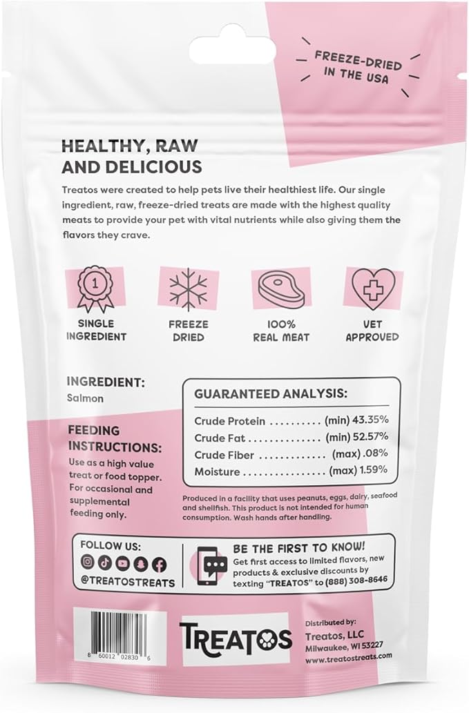 Freeze-Dried Raw Salmon Premium Pet Treats, 2 oz