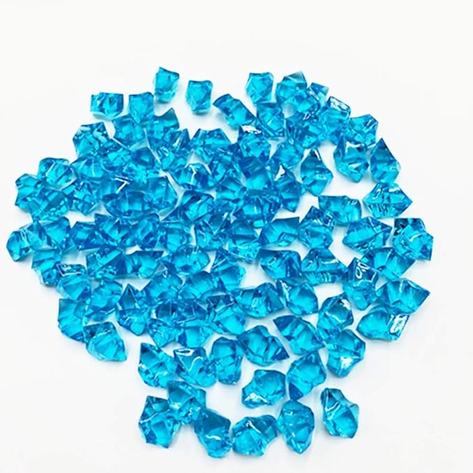 Ivie Colorful Crystal Stone Acrylic Glass Transparent Stone for Fish Tank,Aquarium,Terrariums,Vase,Plants,Garden Decoration (200grams) (blue-2)
