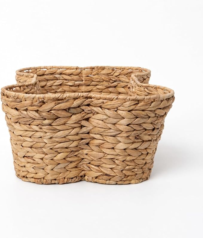 OtterPets Dog Toy Basket, Hyacinth Cat & Dog Bone Shaped Basket, Wicker Pet Toy Bin Organizer, Dog Toy Bin (Large (23"x15"))