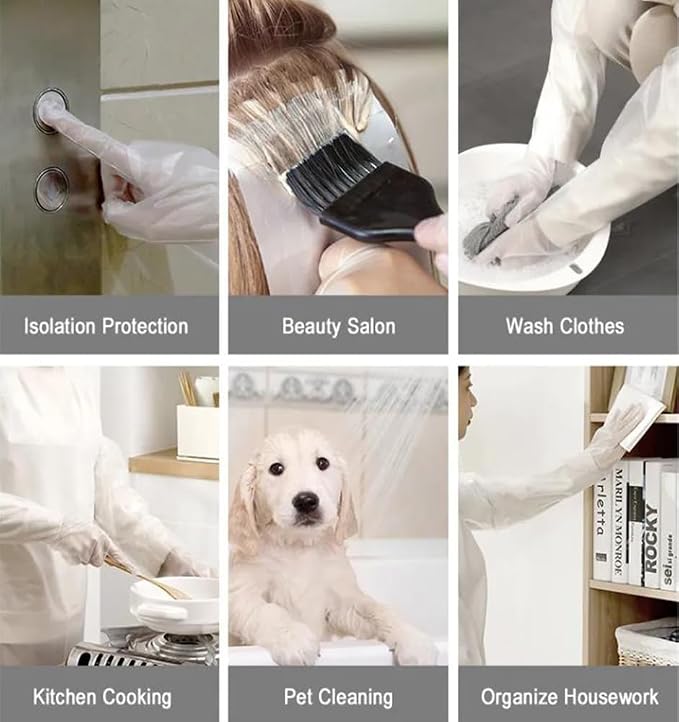 50Pcs Veterinary Insemination Rectal Long Arm Gloves Disposable 35.5inch Disposable PE Plastic Gloves for Field Dressing Gutting Deer Gardening Aquarium Cleaning Painting Full Arm