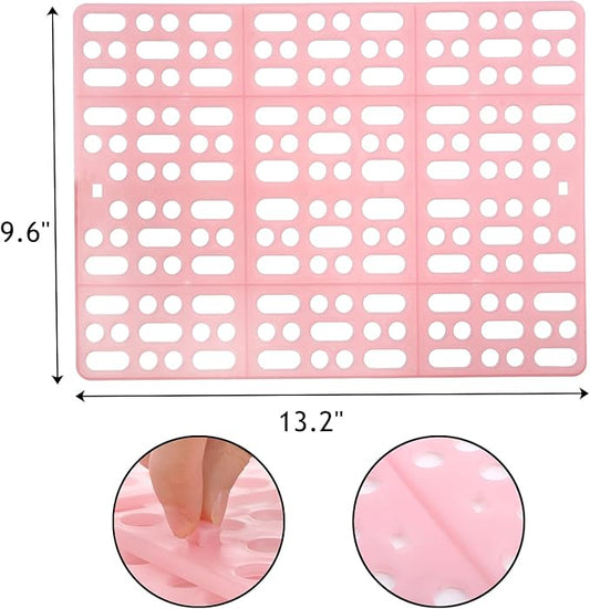 Lyellfe 12 Pack Plastic Rabbit Cage Mat, Durable Rabbit Floor Mat with Snap Joint, Foot Resting Pads for Pet Cats Dogs Bunny, Assorted Colors