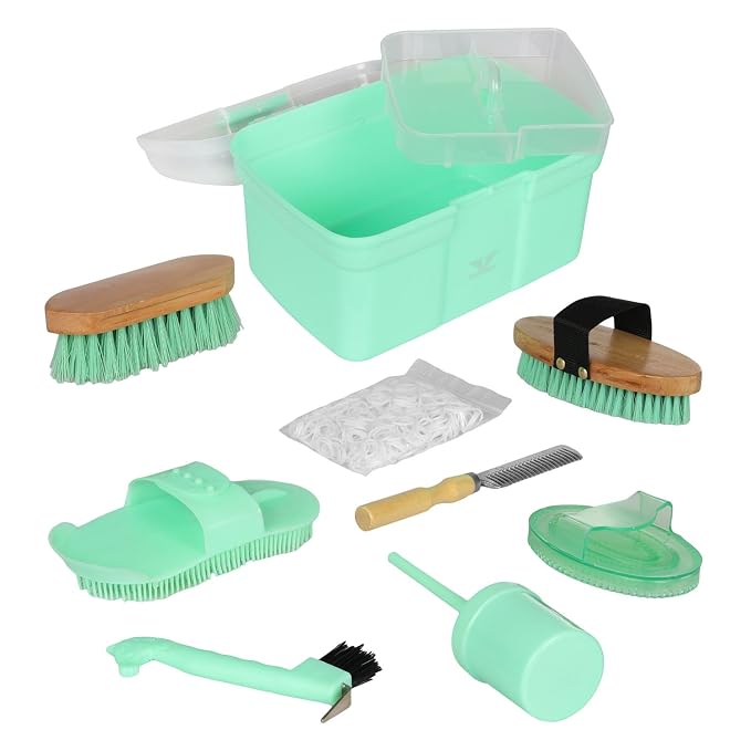 TuffRider Ultimate Groom Box Kit 8 Pieces-Green