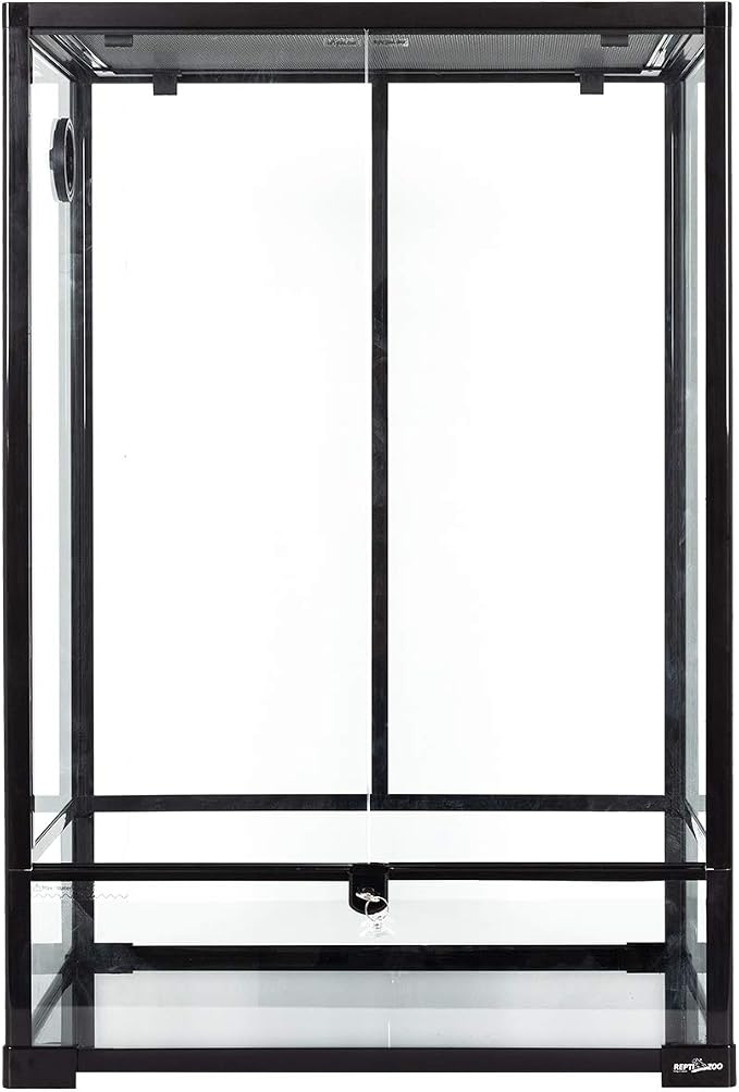 REPTI ZOO 24" x 18" x 36" Reptile Tall Glass Terrarium Rainforest Habitat Double Hinge Door with Screen Ventilation 67 Gallon Reptile Terrarium Easy Assembly