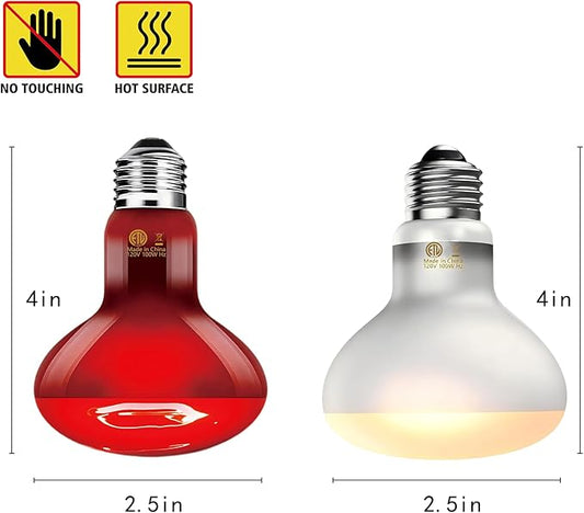 Reptile Heat Lamp Bulb 100W, 2-in-1 Infrared & UVA Sunlight Combo for Day & Night Basking – Perfect for Reptile Terrariums, Bearded Dragon, Snake, Turtle, Lizard