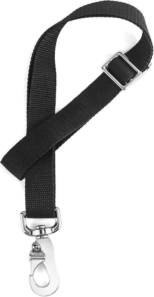 QWORK Horse Bucket Strap, Nylon, 6 Pack, Adjustable 21" to 32" Length, for Hay Nets, Water Buckets, Outdoor Feeders, Black