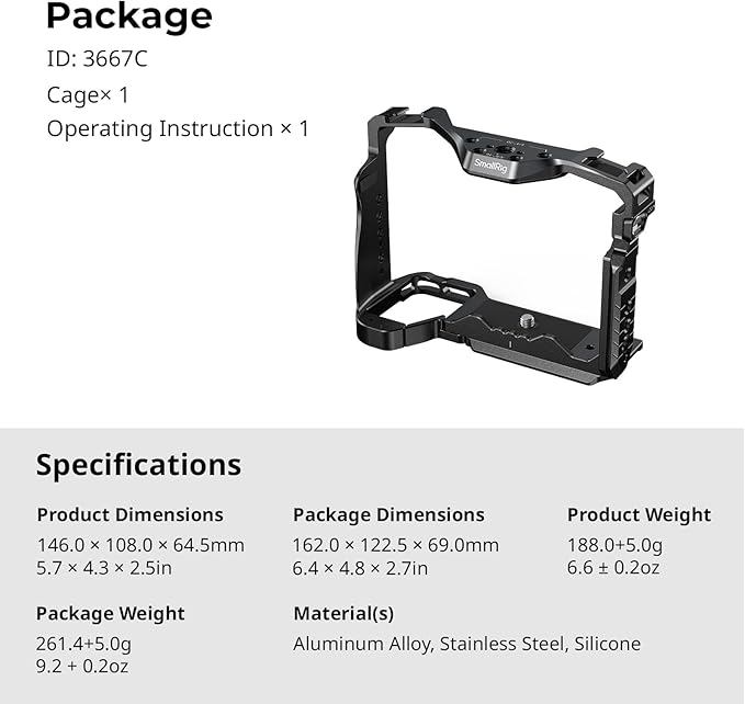 SmallRig HawkLock Quick Release Full Cage for Sony Alpha 7R V/Alpha 7 IV/Alpha 7S III/Alpha 1 / Alpha 7R IV/Alpha 7 V, Built-in Quick Release Plate for Arca, Cold Shoes (Upgraded Version)