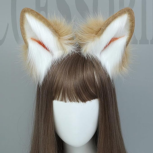 Faylay Women Dog Ear Headband Furry Animal Ear Hair Accessories