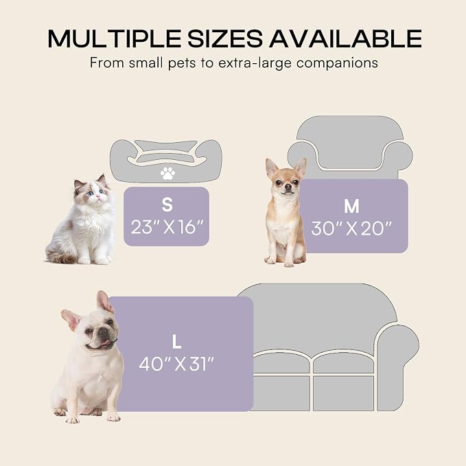 Luciphia 3 Pack Cat Blankets, Soft Fluffy Fleece Blanket with Cute Cat Print, Cozy Small Pet Throw Blanket for Cat Bed Carrier Couch Travel, Machine Washable, Purple/Grey/Khaki, 41x31