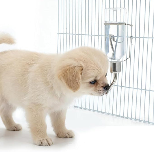 Baluue Dog Water Dispenser No-Drip Pet Water Bottle for Cage Crate 180ml /6Oz Hanging Small Bottle for Cage Crate Raised and Lowered Waterfeeding for Dogs and Small Pets