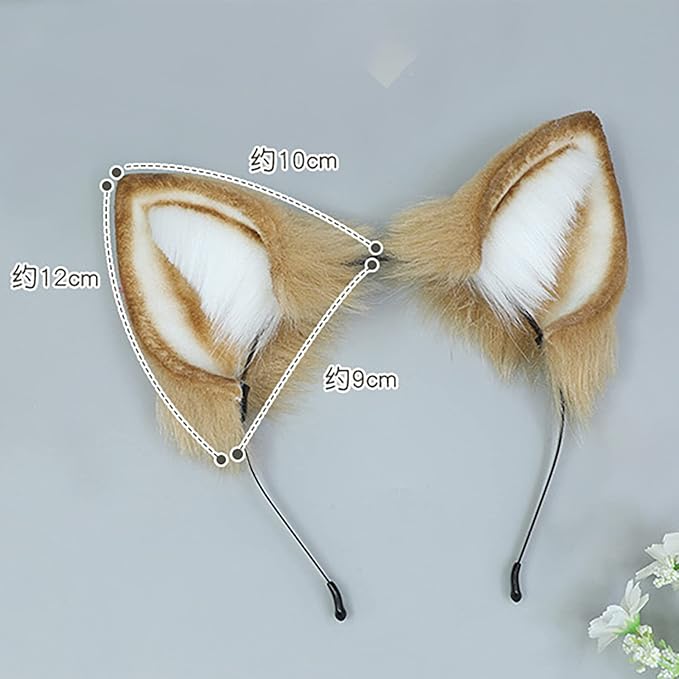 Faylay Women Dog Ear Headband Furry Animal Ear Hair Accessories