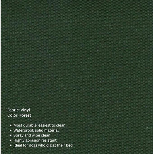 Kuranda Chewproof Elevated Dog Bed - Silver Aluminum - 44" x 27" - Heavy Duty Vinyl - Forest